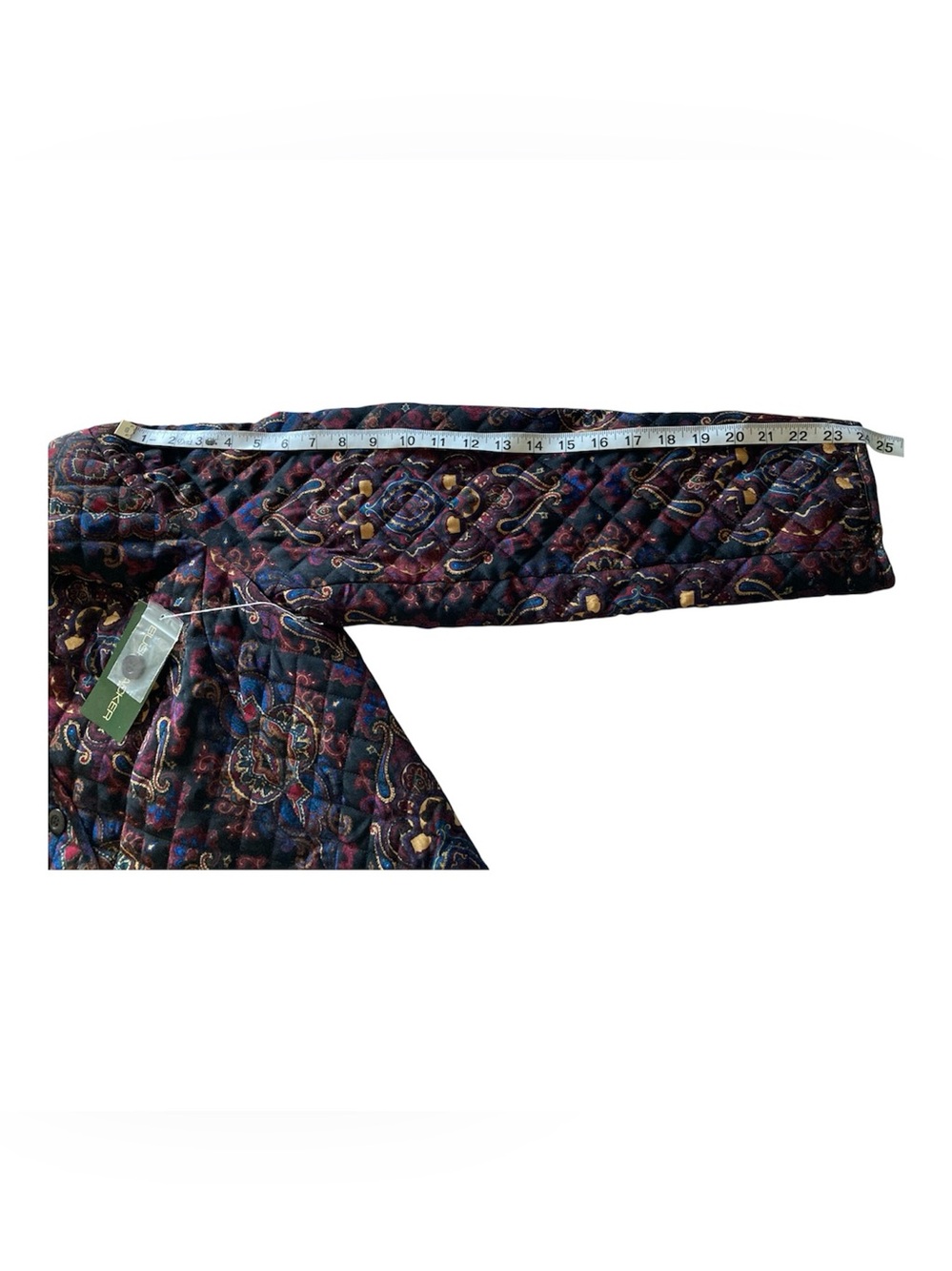 Quilted Patterned Button-Front Jacket - Burgundy Multi - Picture 6 of 11